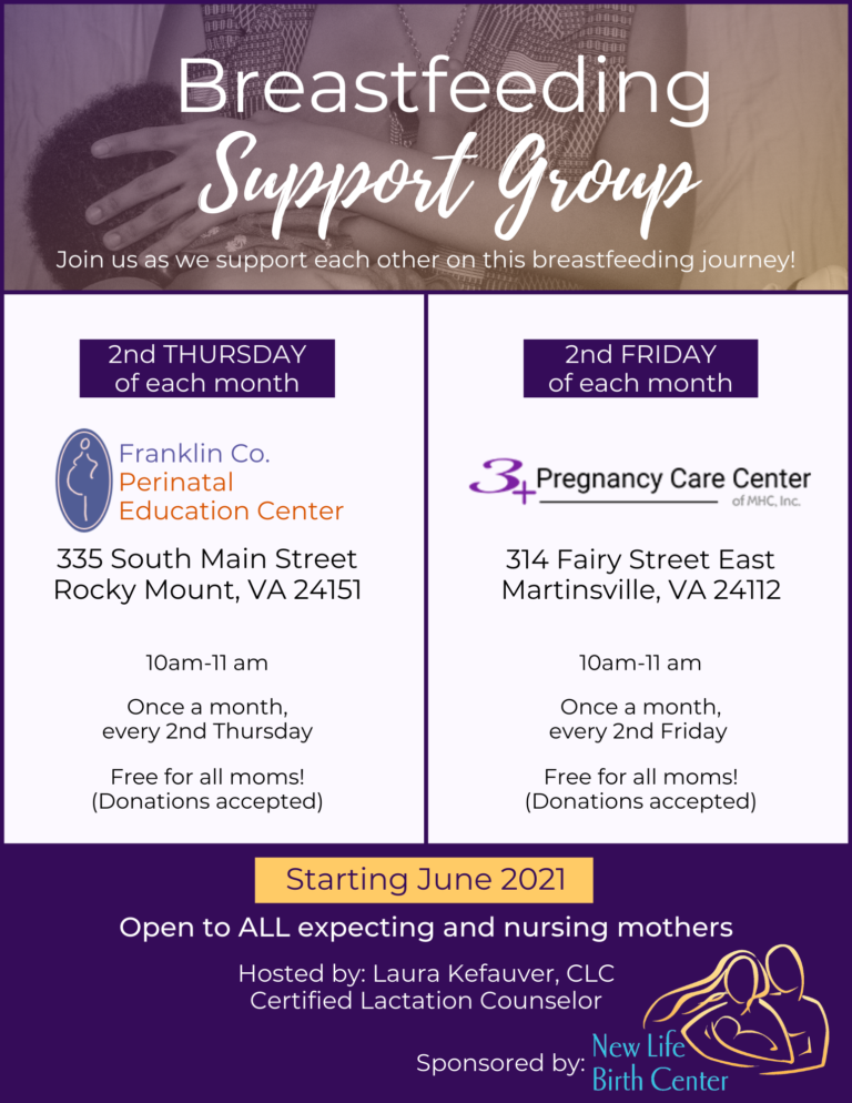 New Breastfeeding Support Groups Are Here! NEW LIFE BIRTH CENTER